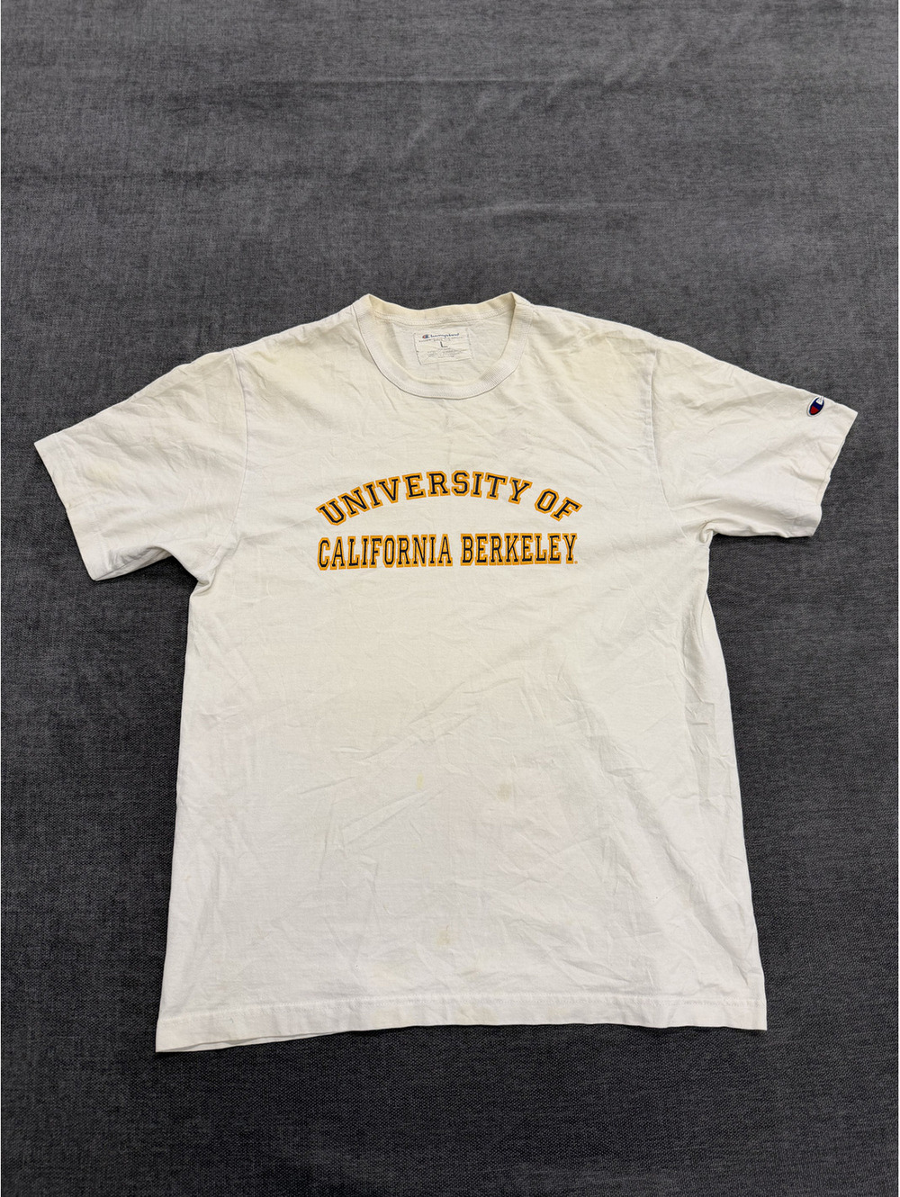 Champion University of California Berkeley White Graphic T-Shirt Large - Picture 1 of 12